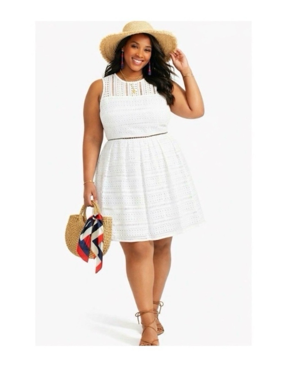 VINEYARD VINES White Eyelet Fit and Flare Dress Size 16. OBO!!!!! - Picture 2 of 9